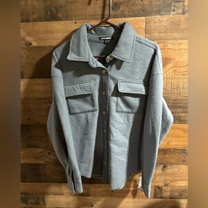 Fleece blue button down / shacket